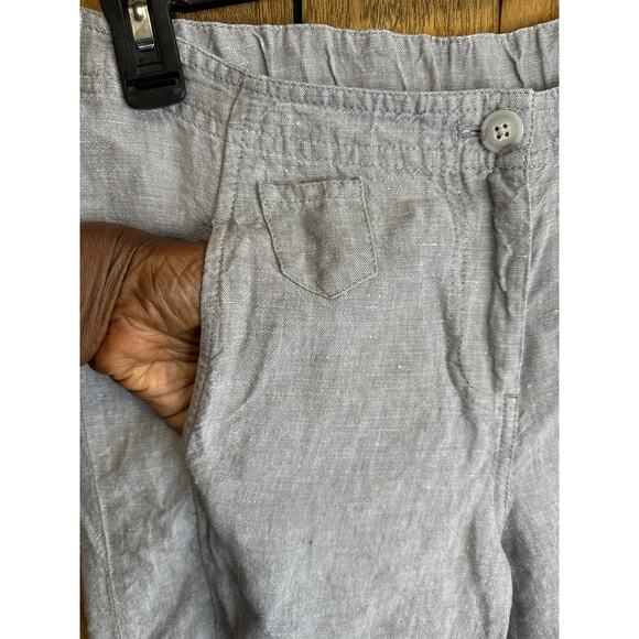 J. Jill Love Linen Flat Front Chino Shorts Pockets Casual Gary Size 8 - Picture 4 of 7